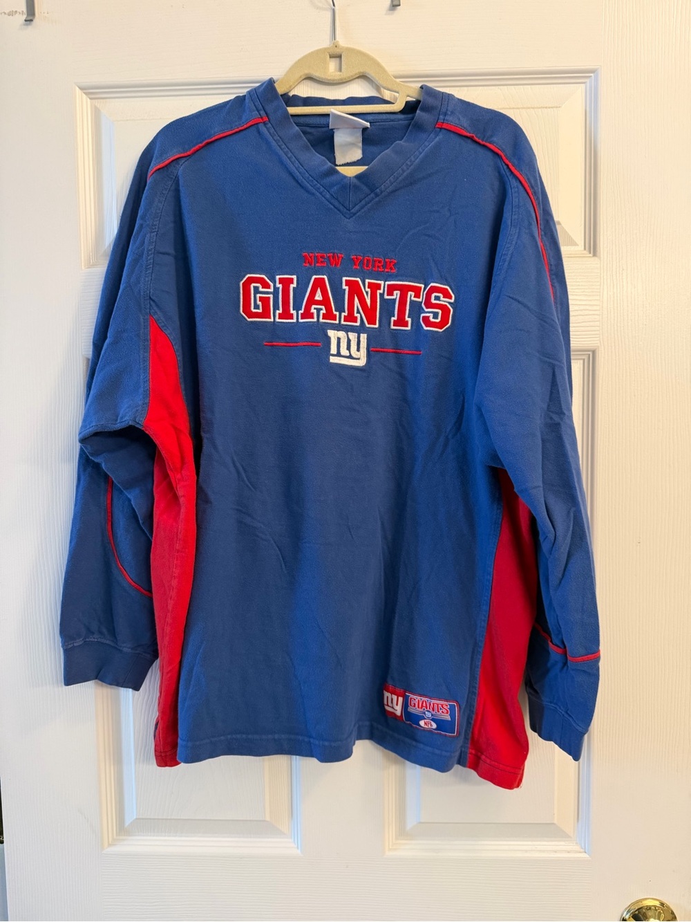 NFL New York Giants Blue & Red Long-Sleeve Pullover